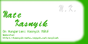 mate kasnyik business card